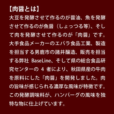 【湯煎するだけ時短】焼成済み 秋田肉醤ハンバーグ4種詰め合わせ150g×4種(各3個)計12個