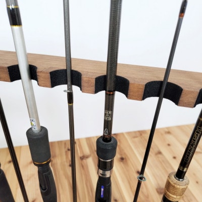 WOOD WORKS ロッドスタンド10本掛け　本体カラー:ブラウン/フェルトカラー:ブラック