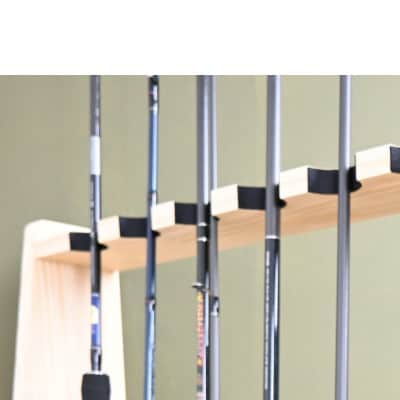 WOOD WORKS ロッドスタンド10本掛け　本体カラー:ナチュラル/フェルトカラー:ブラック