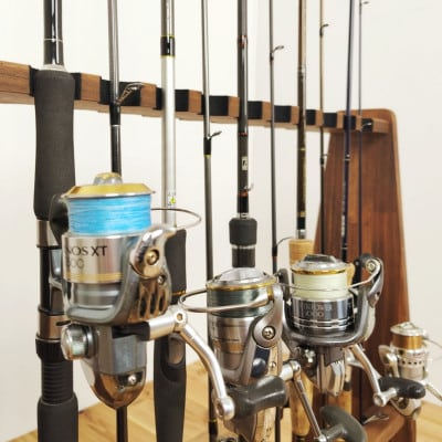 WOOD WORKS ロッドスタンド19本掛け 本体カラー:ブラウン/フェルトカラー:ブラック