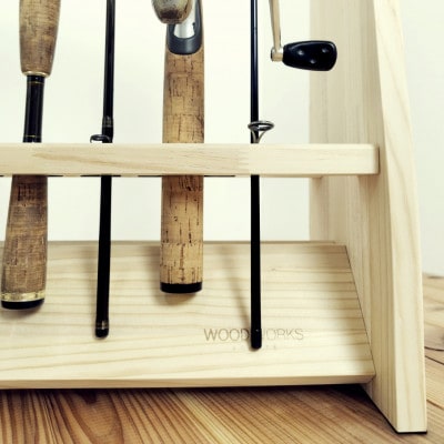 WOOD WORKS ロッドスタンド19本掛け 本体カラー:ナチュラル/フェルトカラー:ブラック