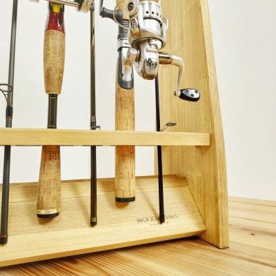 WOOD WORKS ロッドスタンド19本掛け 本体カラー:ライトブラウン/フェルトカラー:ブラック