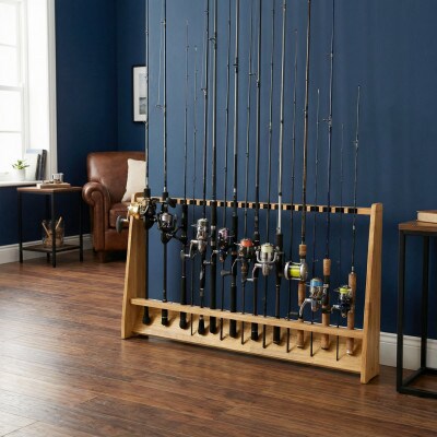 WOOD WORKS ロッドスタンド20本掛け 本体カラー:ライトブラウン/フェルトカラー:ブラック