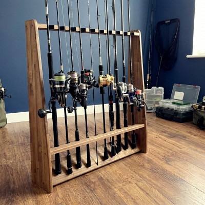 船竿・太竿・2ピース用 ロッドスタンド 【ブラウン】