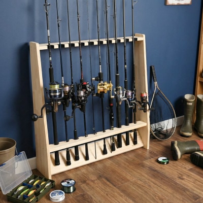 船竿・太竿・2ピース用 ロッドスタンド 【ナチュラル】