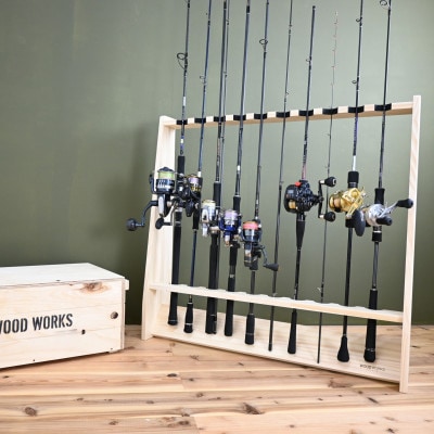 船竿・太竿・2ピース用 ロッドスタンド 【ナチュラル】