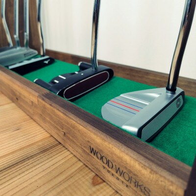 WOOD WORKS ゴルフクラブスタンド パターラック5本用 【本体カラー:ブラウン】
