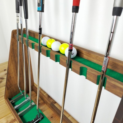 WOOD WORKS ゴルフクラブスタンド パターラック10本用 【本体カラー:ブラウン】