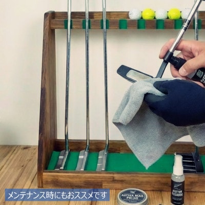 WOOD WORKS ゴルフクラブスタンド パターラック10本用 【本体カラー:ブラウン】