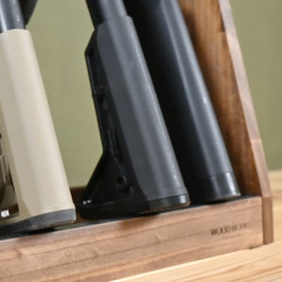 WOOD WORKS ガンラック ライフルスタンド 3丁掛【本体:ブラウン】