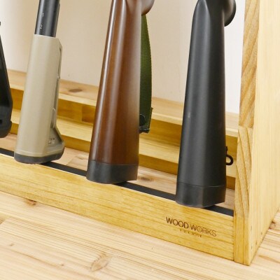 WOOD WORKS ガンラック ライフルスタンド 3丁掛【本体:ライトブラウン】