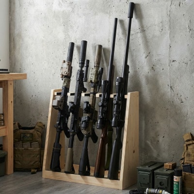 WOOD WORKS ガンラック ライフルスタンド 5丁掛【本体:ナチュラル】