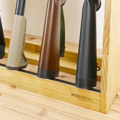 WOOD WORKS ガンラック ライフルスタンド 5丁掛【本体:ライトブラウン】