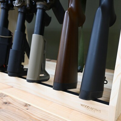 WOOD WORKS ライフルスタンド 3丁掛+マガジンラックセット【本体:ナチュラル】