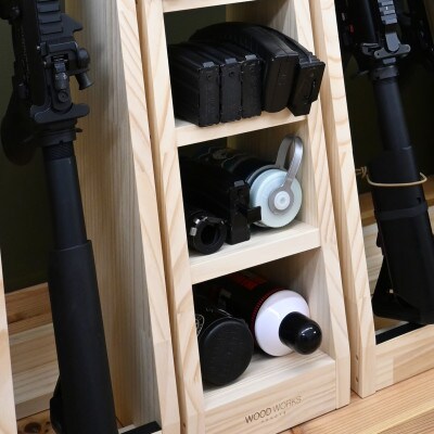 WOOD WORKS マガジン ( 弾倉 ) ラック 4段【本体:ナチュラル】