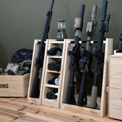 WOOD WORKS マガジン ( 弾倉 ) ラック 4段【本体:ナチュラル】