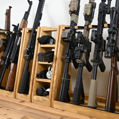 WOOD WORKS マガジン ( 弾倉 ) ラック 4段【本体:ライトブラウン】