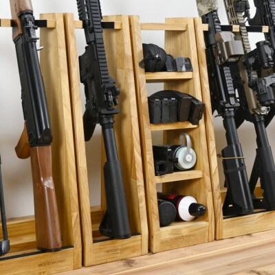 WOOD WORKS マガジン ( 弾倉 ) ラック 4段【本体:ライトブラウン】
