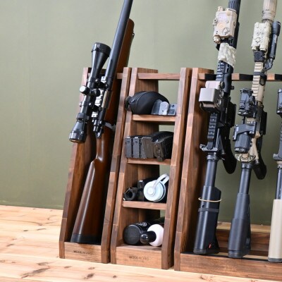 WOOD WORKS ライフルスタンド 1丁掛【本体:ブラウン】