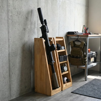 WOOD WORKS ライフルスタンド 1丁掛【本体:ライトブラウン】