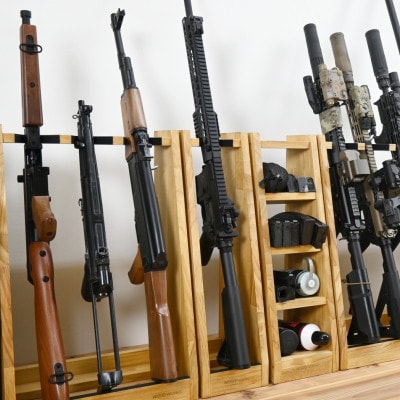 WOOD WORKS ライフルスタンド 1丁掛【本体:ライトブラウン】