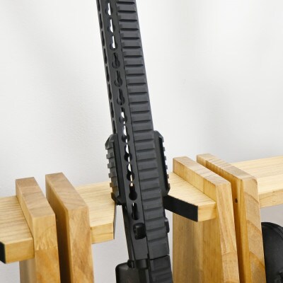 WOOD WORKS ライフルスタンド 1丁掛+マガジンラックセット【本体:ライトブラウン】