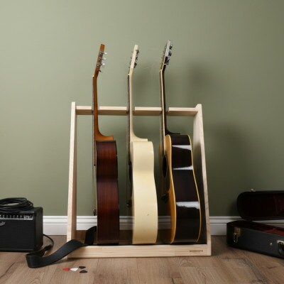 WOOD WORKS ギタースタンド アコースティックギター用3本掛【本体:ナチュラル】