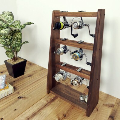 WOOD WORKS リールスタンドAタイプ/Mサイズ【本体カラー:ブラウン】