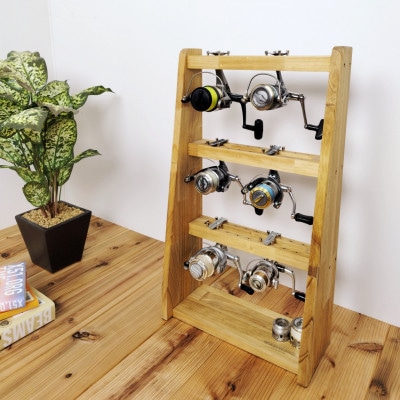 WOOD WORKS リールスタンドAタイプ/Mサイズ【本体カラー:ライトブラウン】