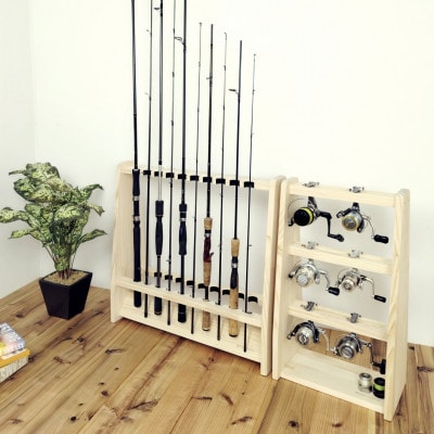 WOOD WORKS リールスタンドBタイプ/Mサイズ【本体カラー:ナチュラル】