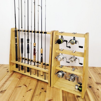 WOOD WORKS リールスタンドBタイプ/Mサイズ【本体カラー:ライトブラウン】