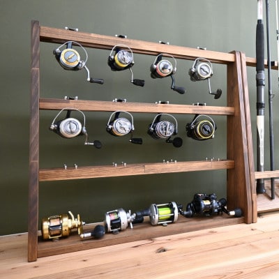 WOOD WORKS リールスタンドAタイプ/Lサイズ【本体カラー:ブラウン】