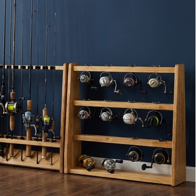 WOOD WORKS リールスタンドBタイプ/Lサイズ【本体カラー:ライトブラウン】