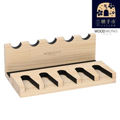 WOOD WORKS ハンドガンスタンド 5丁掛【ナチュラル】