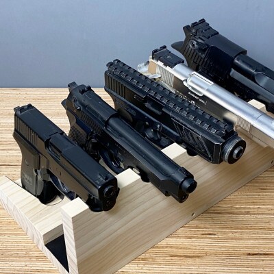 WOOD WORKS ハンドガンスタンド 5丁掛【ナチュラル】