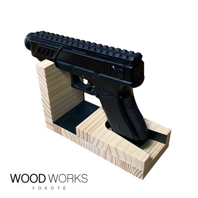 WOOD WORKS 日本製 ガンスタンド 1丁掛【本体カラー:ナチュラル】