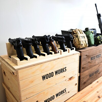 WOOD WORKS 日本製 ガンスタンド 1丁掛【本体カラー:ナチュラル】