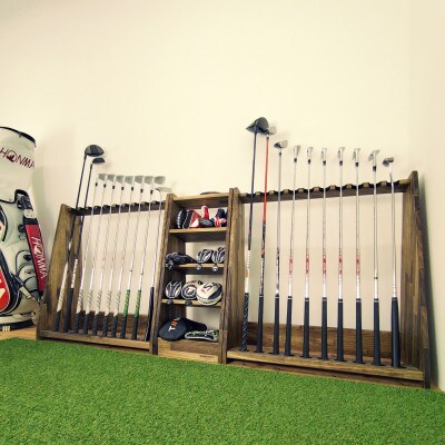 WOODWORKS　ゴルフクラブスタンド10本掛け　【本体カラー:ダークブラウン】