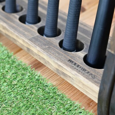 WOODWORKS　ゴルフクラブスタンド10本掛け　【本体カラー:ダークブラウン】
