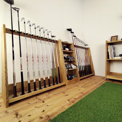 WOODWORKS　ゴルフクラブスタンド10本掛け　【本体カラー:ライトブラウン】