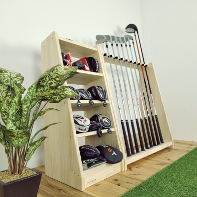 WOODWORKS　ゴルフクラブスタンド10本掛け　【本体カラー:ナチュラル】