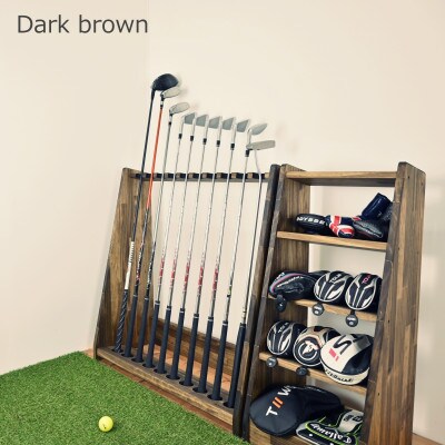 WOODWORKS　ヘッドカバー&マルチラック　【本体カラー:ダークブラウン】