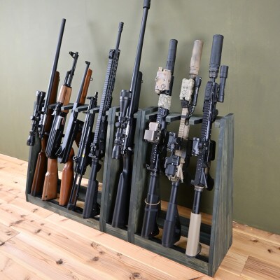 WOOD WORKS ライフルスタンド 1丁掛【本体:ミリタリーグリーン】