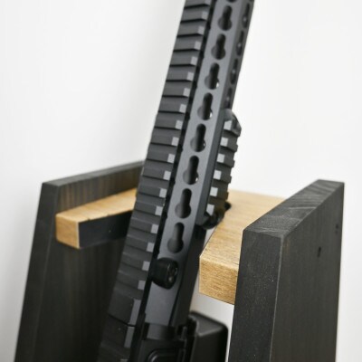 WOOD WORKS ライフルスタンド 1丁掛【本体:ライトブラウン×ブラックウッド】