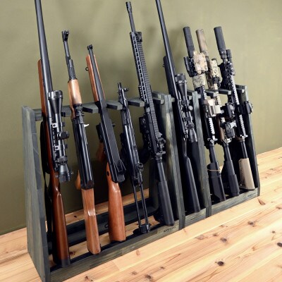WOOD WORKS ガンラック ライフルスタンド 3丁掛【本体:ミリタリーグリーン】