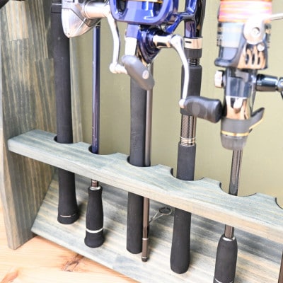 WOOD WORKS ロッドスタンド10本掛け　本体カラー:ミリタリーグリーン