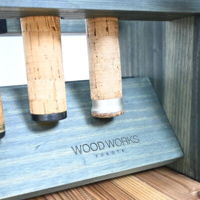WOOD WORKS ロッドスタンド19本掛け　本体カラー:ミリタリーグリーン