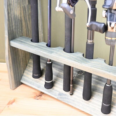 WOOD WORKS ロッドスタンド20本掛け 本体カラー:ミリタリーグリーン