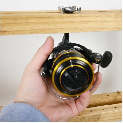 WOOD WORKS リールスタンドAタイプMサイズ【本体カラー:ライトブラウン×ブラックウッド】