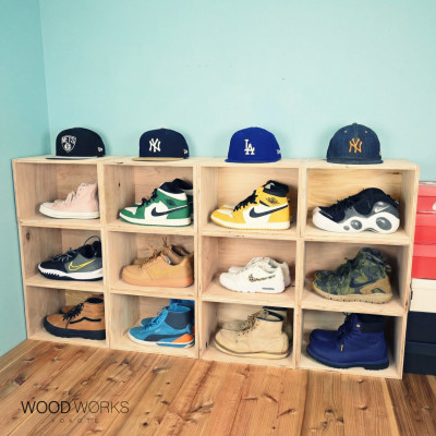 WOOD WORKS 日本製 シューズボックス (ロゴなし)3個セット